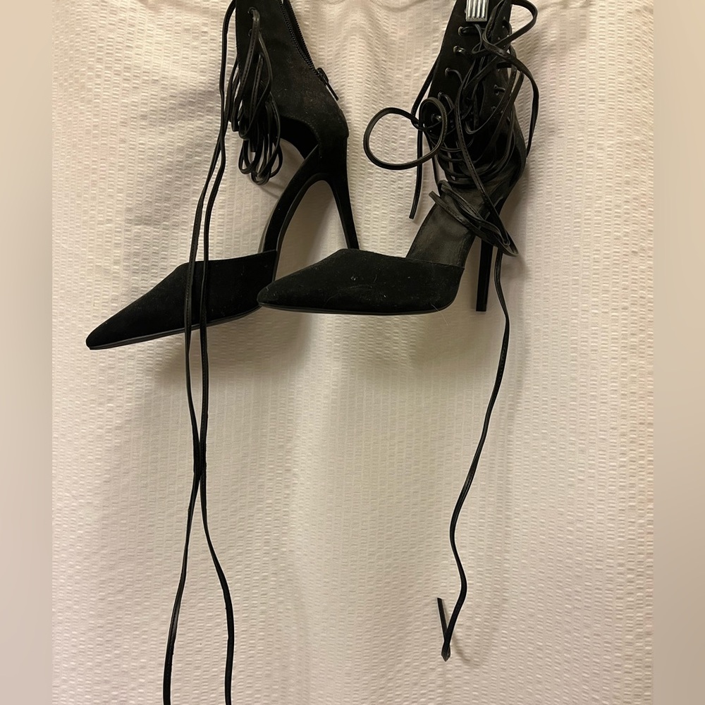 Nasty gal lace up 4 inch high heels ankle wrap